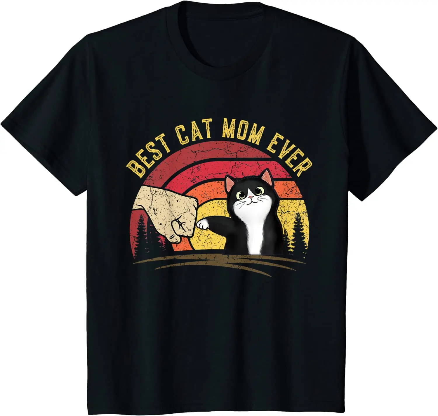 

Vintage Best Cat Mom Ever Cat shirts for Women - Funny Cat T-Shirt