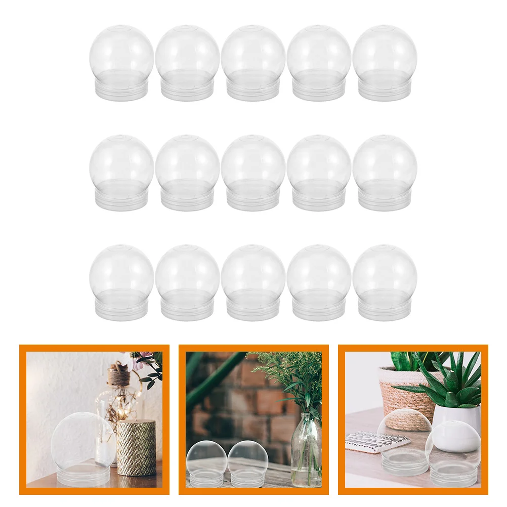 

15pcs Snow Globe DIY Ball Water Globe Plastic Clear Plastic Globes with Screw Cap