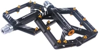 1 pair aluminum alloy bicycle palin pedal ultralight 4 bearing anti slip pedals with s1 nail for mountain bikeroad bikeblack