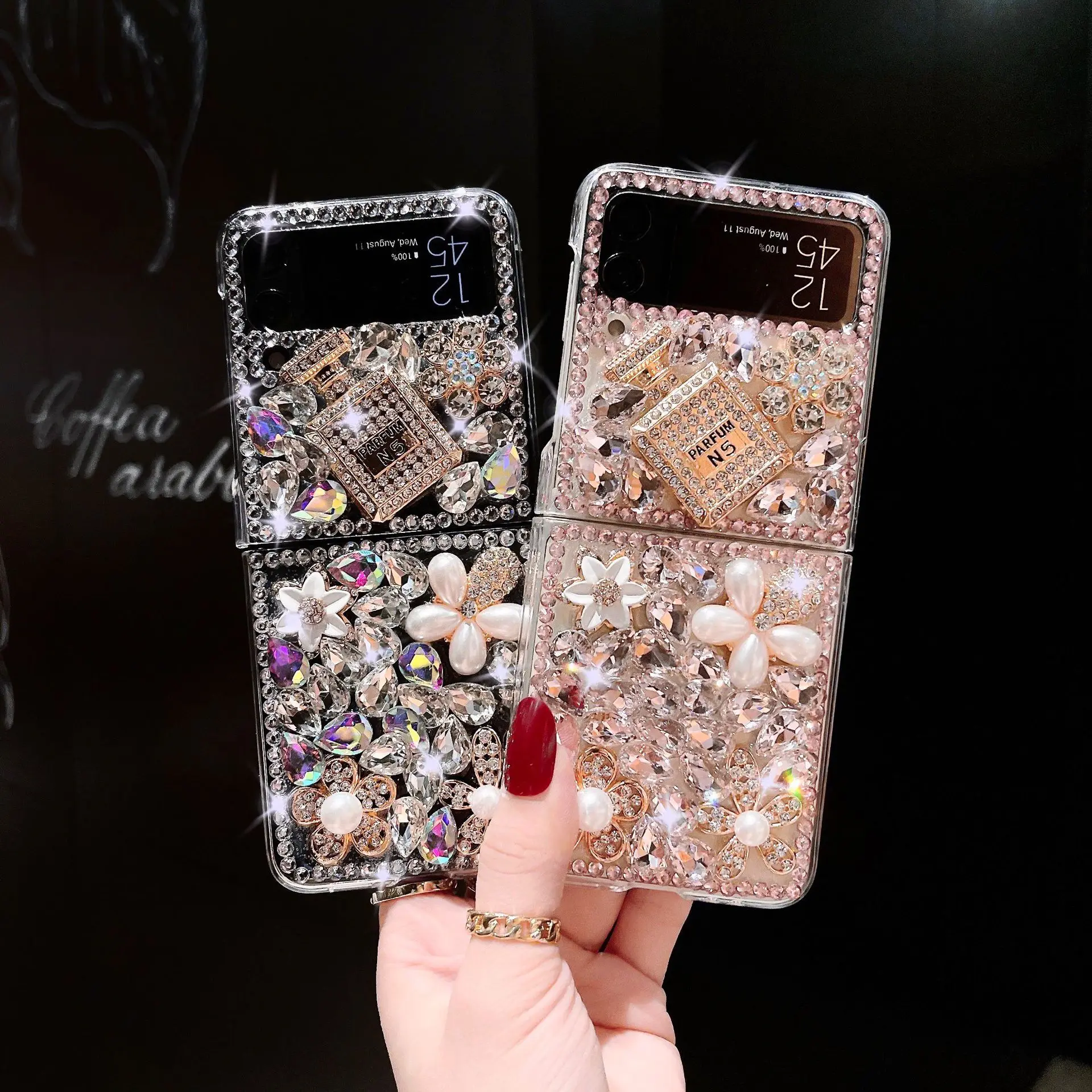 Роскошный разноцветный чехол для телефона с изображением флакона духов и