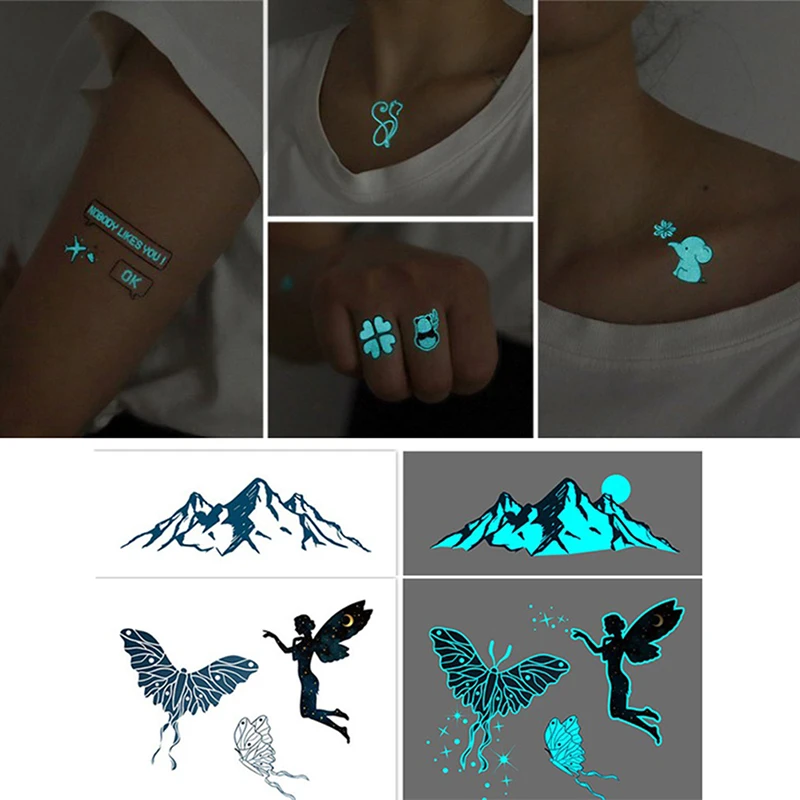 

Blue Luminous Tattoo Sticker Luminous Waterproof Temporary Tattoo Body Tattoo