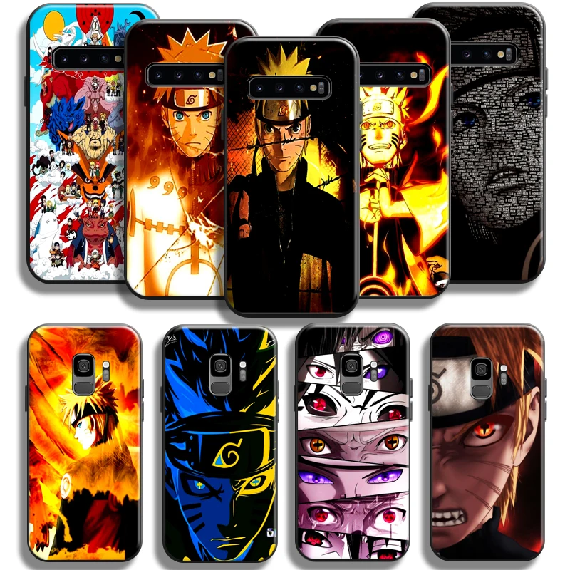 

Naruto Anime Phone Case For Samsung Galaxy S10 5G S9 S8 Plus S10 Lite S10E Funda Coque Black Liquid Silicon Carcasa