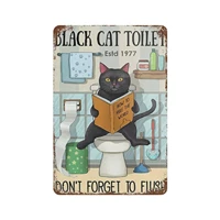 dreacoss metal tin sign%ef%bc%8cretro style%ef%bc%8c novelty poster%ef%bc%8ciron painting%ef%bc%8c for black cat lovers tin sign cat black cat toilet tin sign