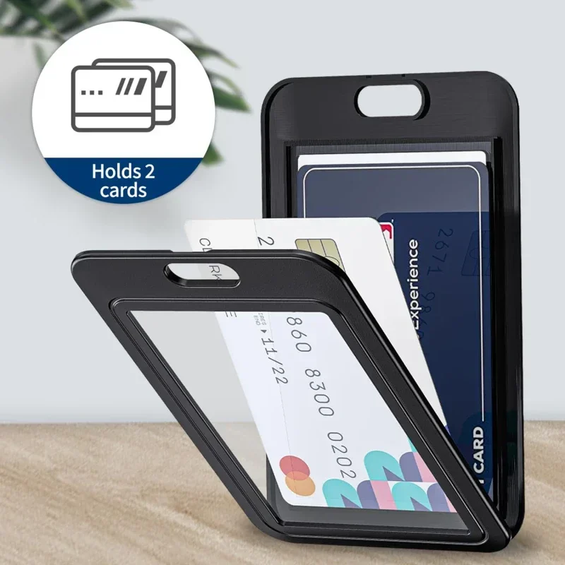 1 PCS Transparent Work Card Badge Holder Office Staff Employees ID Clear Pass Name Cover Case Sleeve with Lanyard