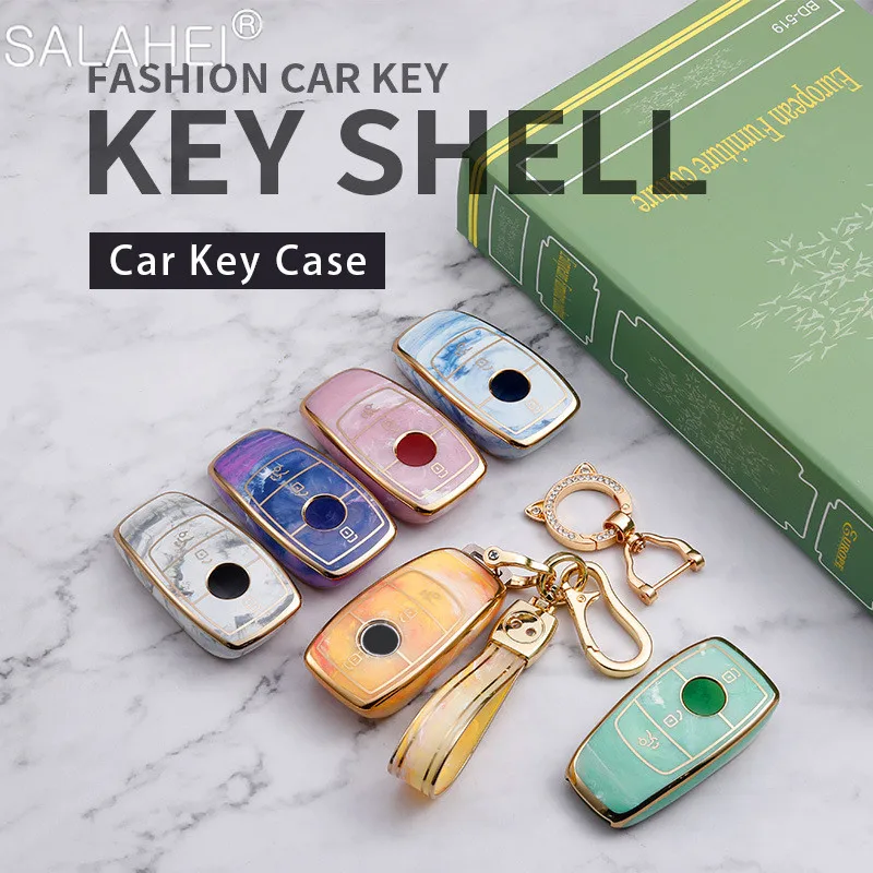 

1 Pcs Car Key Case New TPU Keyring Keychain For Benz C-class GLA GLC GLK E-class E200L E300L Series Auto Protector Accessories