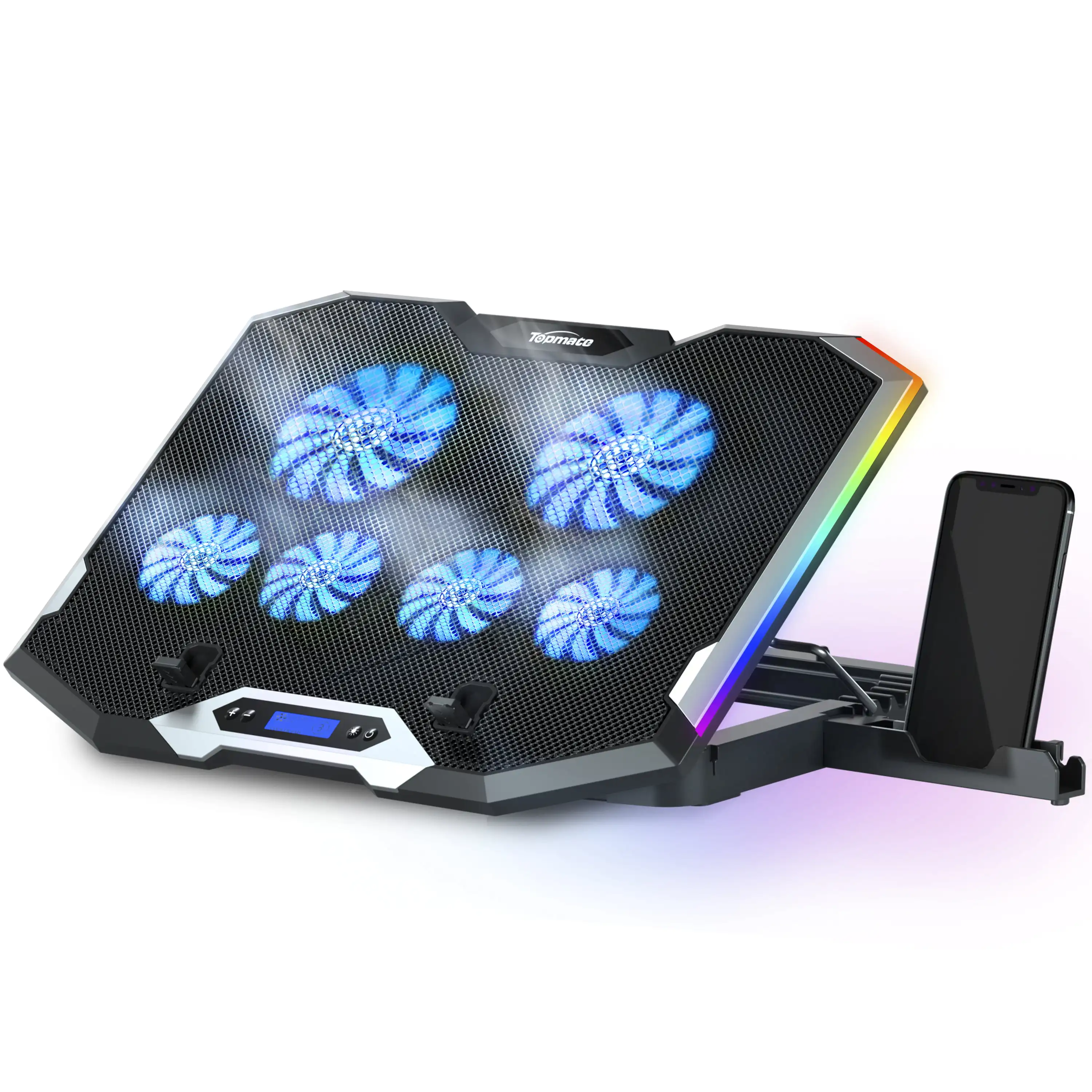 

C11 RGB Laptop Cooling Pad Gaming Cooler 11-17.3" Laptop, Silent Cooling Fan Laptop with 6 Quiet Fans-Blue LED Light