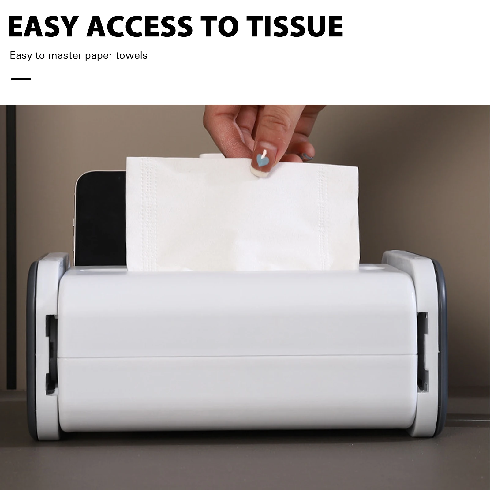 

Multifunctional Tissue Storage Box Rotatable Waterproof Toilet Paper Organizer Punch-Free Desktop Tissue Box osmetic Box LB88