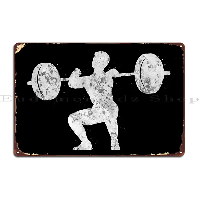 

Weightlifter Metal Sign Painting Garage Plaques Pub Custom Retro Tin Sign Poster