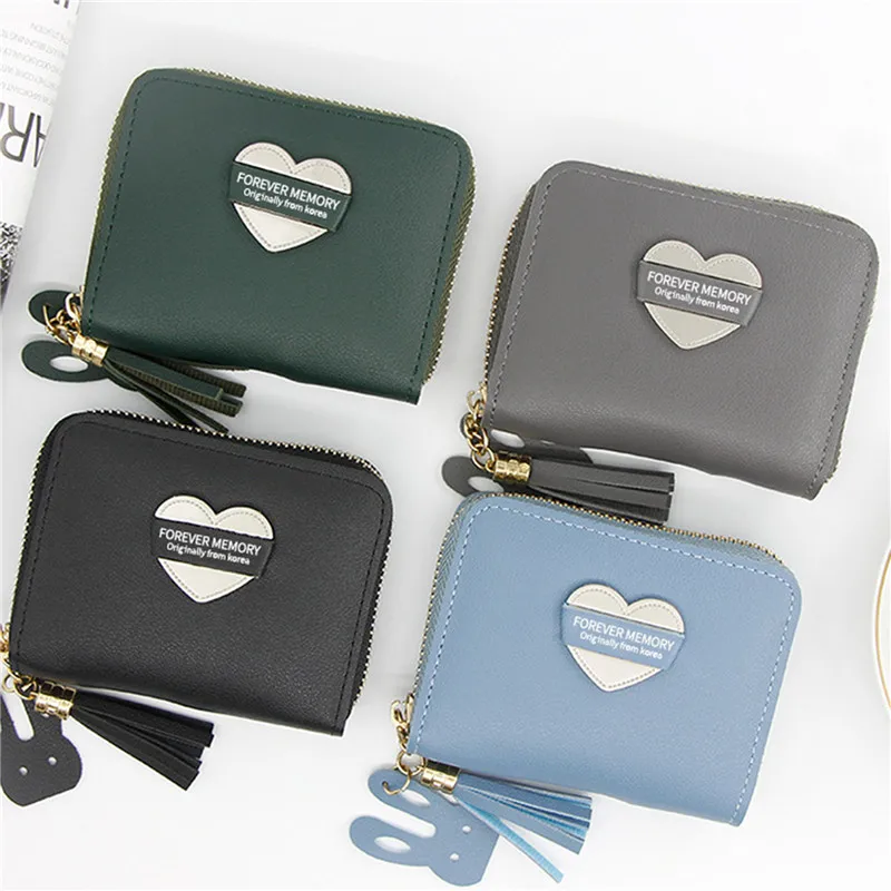 

PU Leather Women Wallet Luxury Long Zipper Hasp Wrist Purses Retro Design Tassel Clutch Female Card Holder Thin Mobile Phone Bag