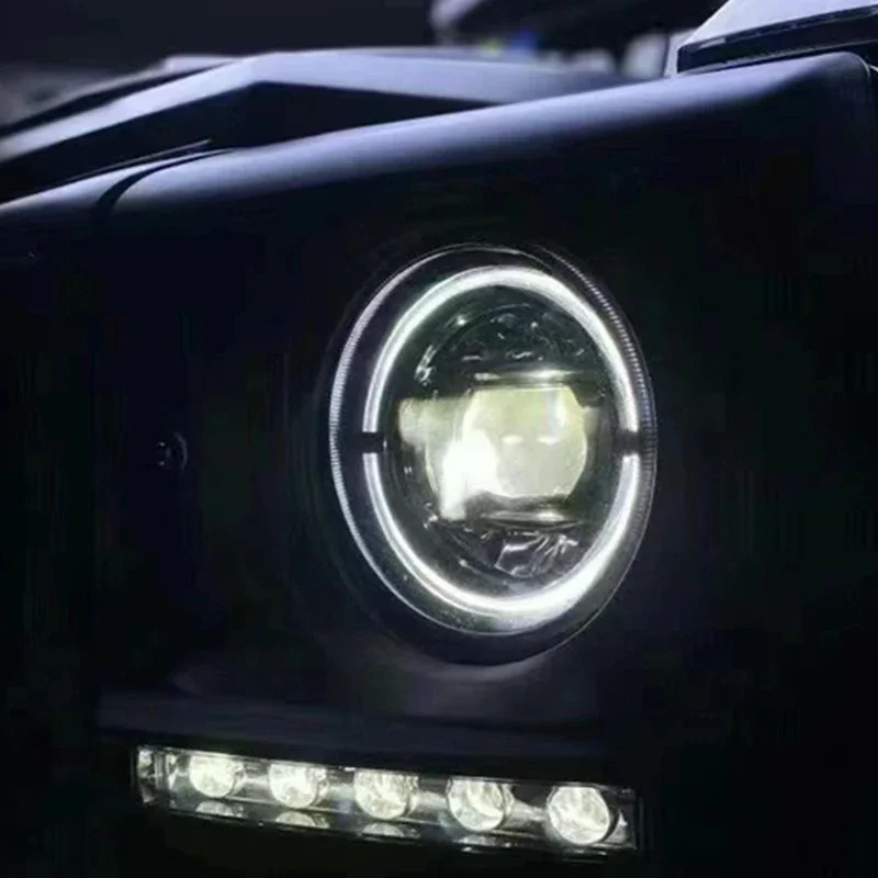 Фото Для Mercedes-Benz G-Class W463 G500, G63, G350, G65, G55, модифицированная с геометрическими фарами, черненая старая модель, обновленная новая №5