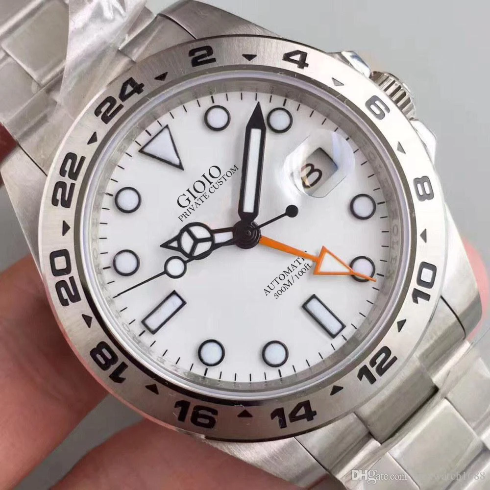 

Мужские автоматические механические часы GMT черные белые