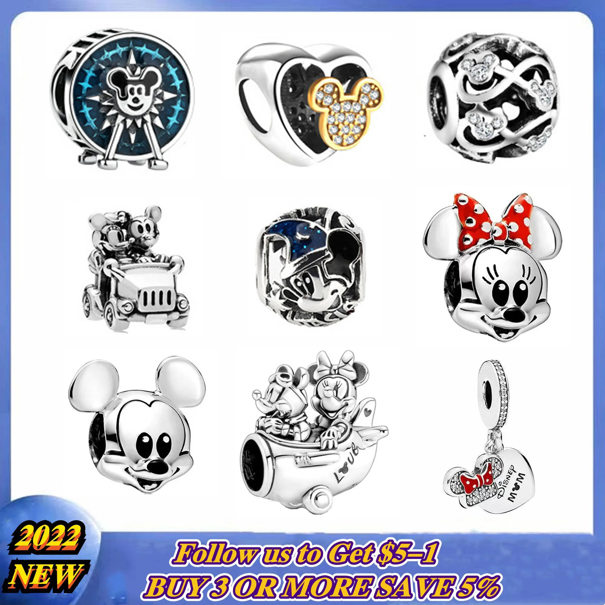 

NEW S925 Silver Bracelet Circular Little Mouse Beads Original Pandora Bracelet For Women DIY Fashion Jewelry Making