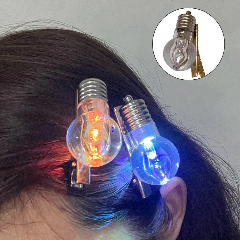 

Hairpin Side Bangs Clip Hairgrips Light Bulb Hairpin Sweet Barrette Girl's Party Headdress Luminous Hair Grip Fixed Shape Clip