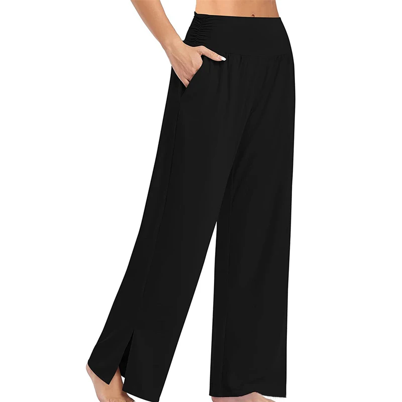 

Women's Wide Leg Trousers Solid Color Casual Loose Yoga Dance Lady Fashion Pants Long Straight Sweatpants Summer New