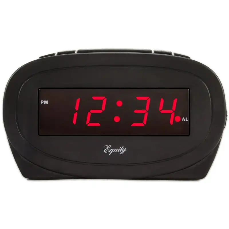 

0.60-inch Red LED Corded Black Alarm Clock, 30228