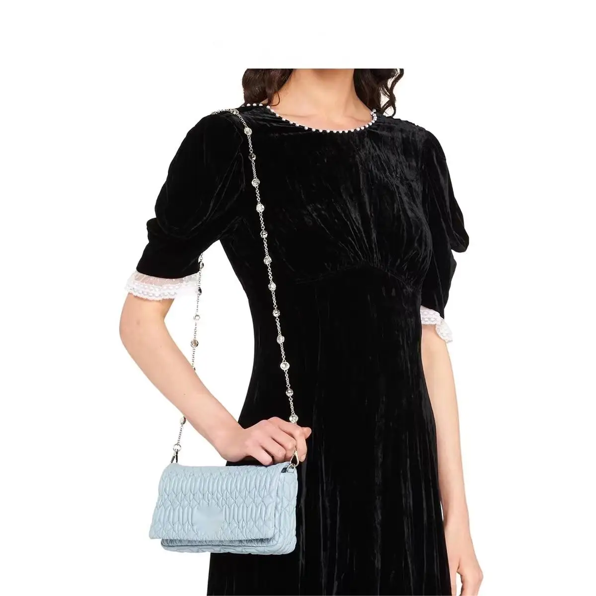 Декоративная цепочка с кристаллами, серебряная цепочка для имитации стразы, цепочка, диагональные аксессуары для плечевых ремней Декоративная цепочка с кристаллами, серебряная цепочка для имитации стразы, цепочка, диагональные аксессуары для плечевых ремней