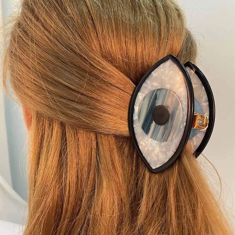 

Elegant Oval Contrast Color Women Girls Acetate Sheet Hair Accessories Shark Clip Acrylic Hair Claw Hair Clip