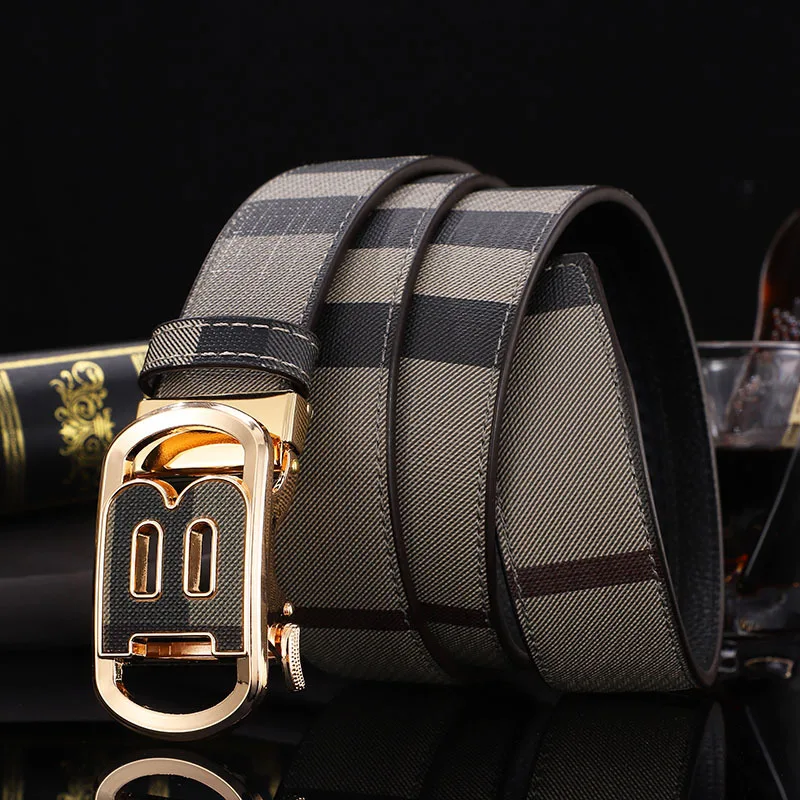 2023 Mens Business Style Belt Leather Strap Male Waistband Automatic Buckle Belts For Men Top Quality Girdle Belts For Jean