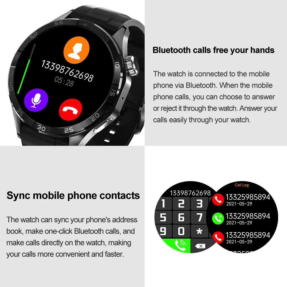 Смарт-часы мужские Amoled 420 мАч с Bluetooth