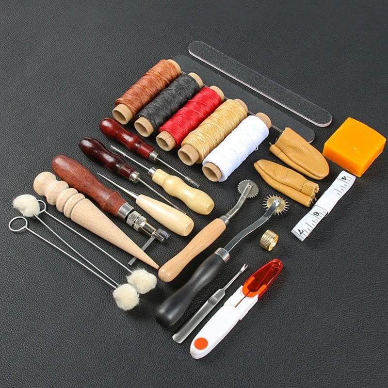 

Набор ручных инструментов для рукоделия из кожи «сделай сам», набор ручных инструментов для шитья, штамповки, резьбы, седла, для