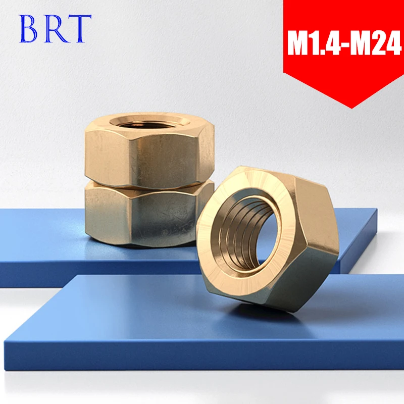 

1/5/10Pcs Copper Alloy Hex Hexagon Nut M1.4 M1.6 M2 M2.5 M3 M4 M5 M6 M8 M10 M12 M14 M16 M18 M20 M22 M24 Grade 4.8 Locking Nuts