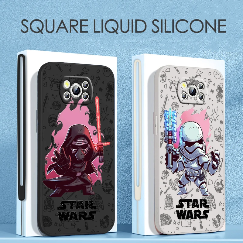 

Disney Stars-Wars Baby For Xiaomi POCO C50 C40 X4 M5S F4 M4 X3 F3 M3 C3 Pro GT NFC 4G 5G Liquid Rope Phone Case