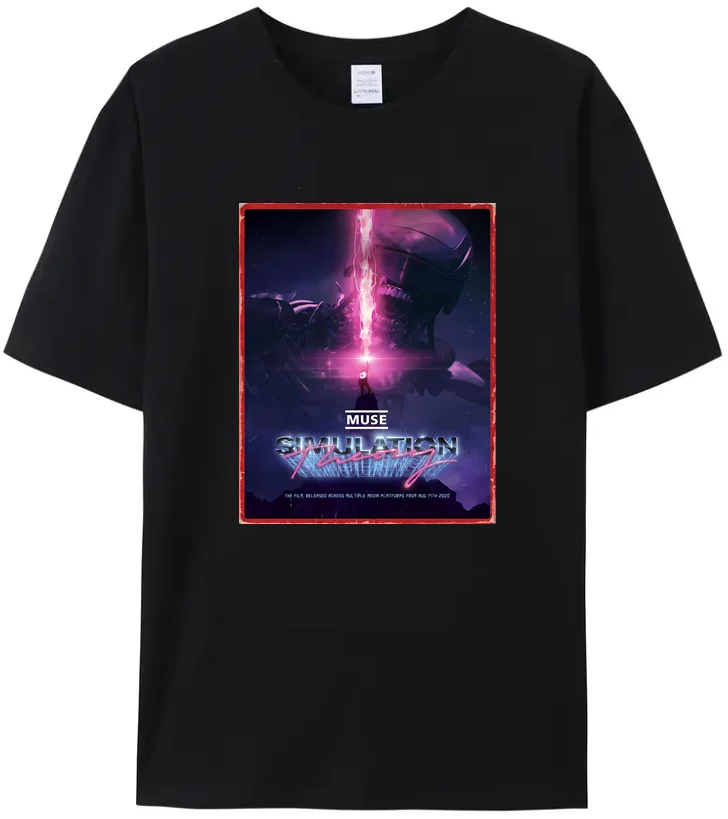 

2023 Rock summer men muse simulaticn T-shirt amazing quality print 100% cotton hip hop street tees