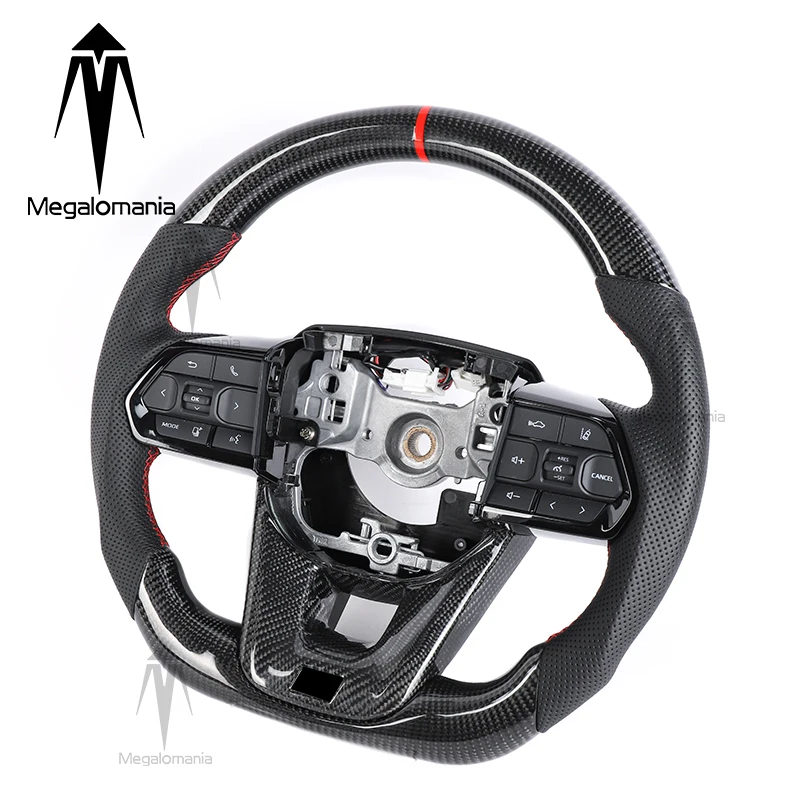 Фото Руль из настоящего карбона, подходит для Toyota Land Cruiser, Toyota Prado LC300, LC200, GR. Полный комплект руля. №1