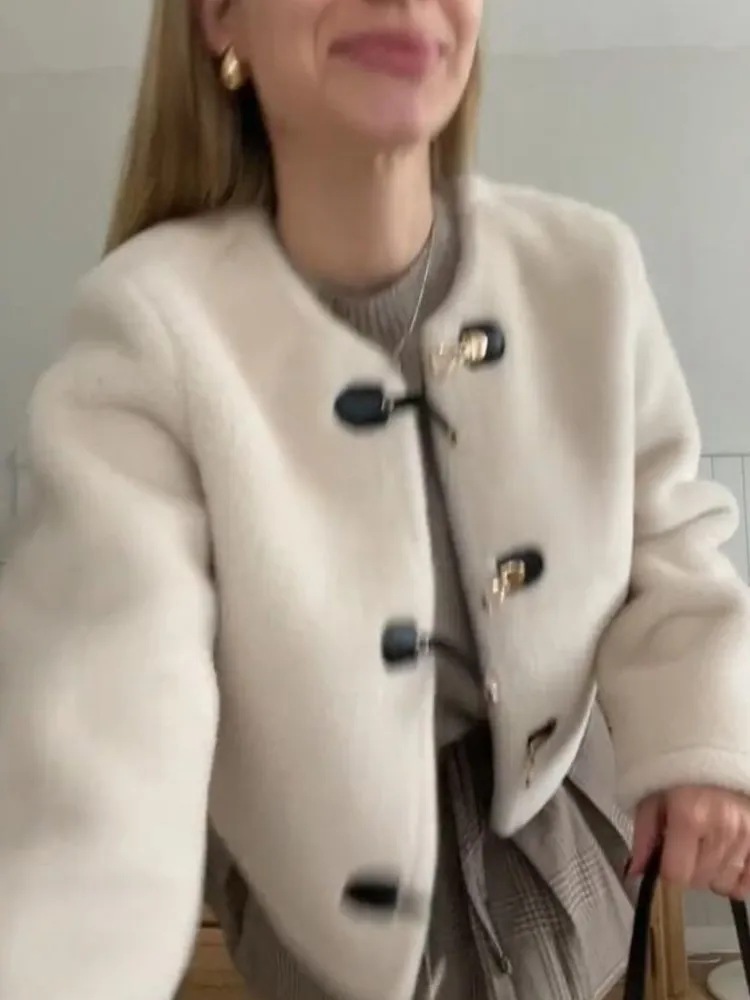 Плюшевое пальто с веревочным узлом женская двусторонняя куртка из