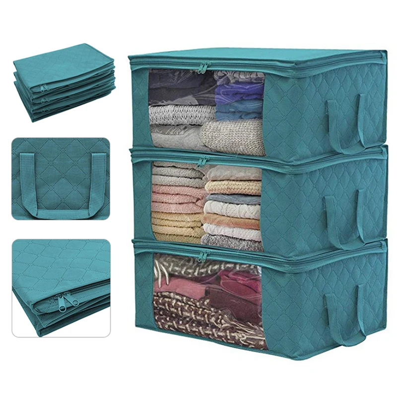 1Pcs 3Pcs Clothes Storage Bag Blanket Quilt Closet Box Home Organizer Foldable Storage Washable Sorting Household Cabinet XA843F