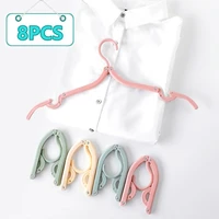 8 pieces portable folding clothes hangers adults and children home traceless non slip travel hotel clothes hanger