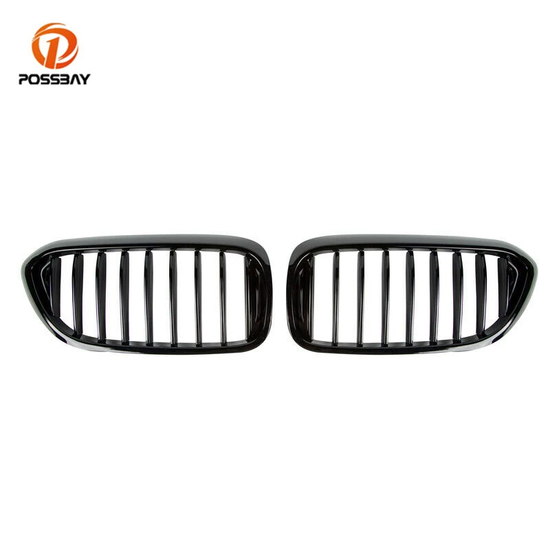 

2Pcs Car Front Bumper Center Grills Racing Grilles Gloss Black Auto Replacement Parts for BMW 5 Series G30 G31 2017 2018 2019