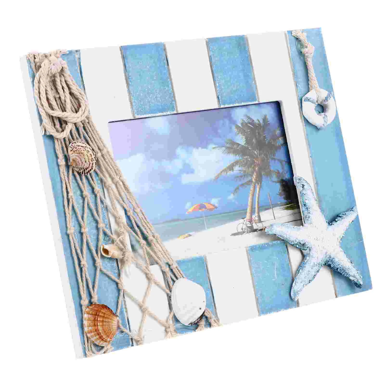 

Frame Photo Picture Nautical Holder Theme Wooden Desktop Rustic Ocean Decorative Beach Design Mediterranean Diy Frames Wall
