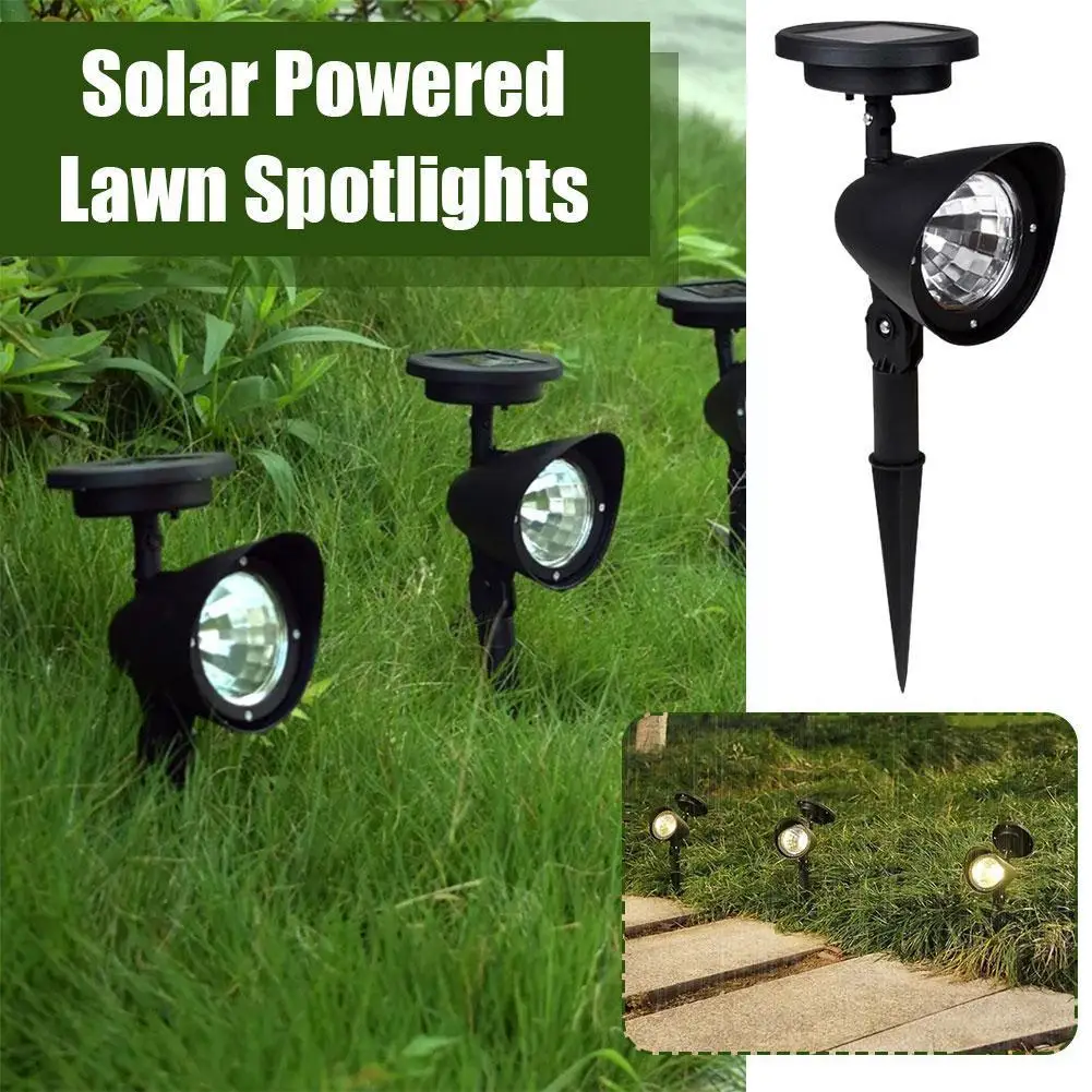 

1 пара солнечных точечных светильников, уличные солнечные Ландшафтные прожекторы на солнечной батарее, Охранные светильники для сада, двора, лужайки IP65 Y2S1