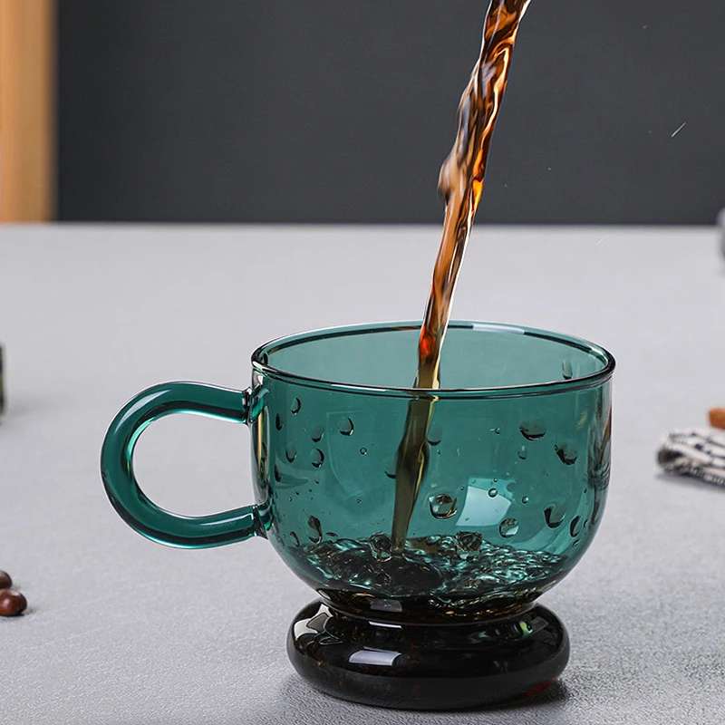 

320 мл креативная стеклянная кружка для кофе, молока, сока, цветная стеклянная Одиночная чашка для воды, для дома, ежедневного использования, ...