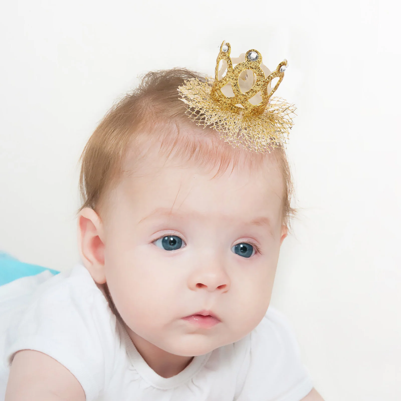 

Hair Crown Accessory Girl Child Mini Crowns Headbands With Clips Metal Styling Hairpin