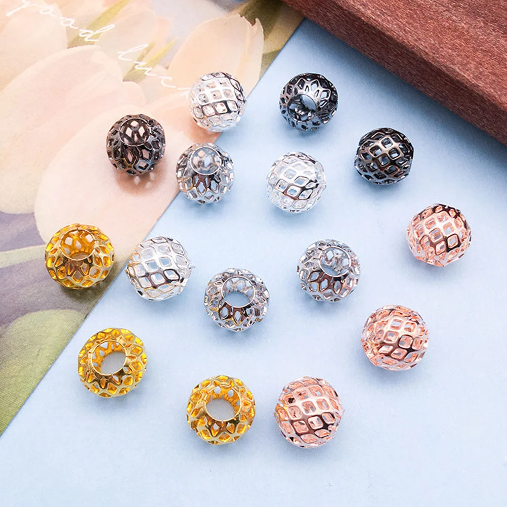 

25 Pcs Beaded Jewelry DIY Spacer Beads Accessories Crafts Making Copper Loose Metal Bracelet