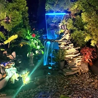 LED Waterfall Descent Fountain Light 600mm Length 9W AC110-265V Swimming Pool Cascade Decorative Wall Hanging Fountain Spillway