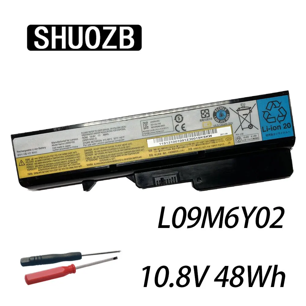 

SHUOZB 10,8 V L09M6Y02 Аккумулятор для ноутбука Lenovo G460 G465 G470 G475 G560 G565 G570 G575 G770 Z460 L10M6F21 L09S6Y02 L09L6Y02