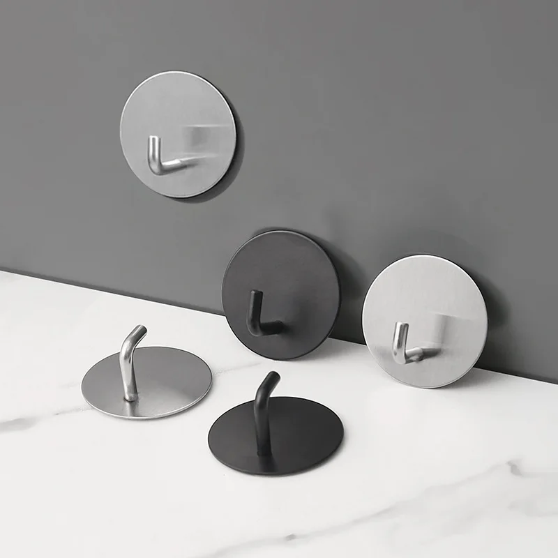 

1pcs Self-Adhesive Hooks Stainless Steel Key Hanger Wall Decoration Items For Home Key Organizer Storage Holder