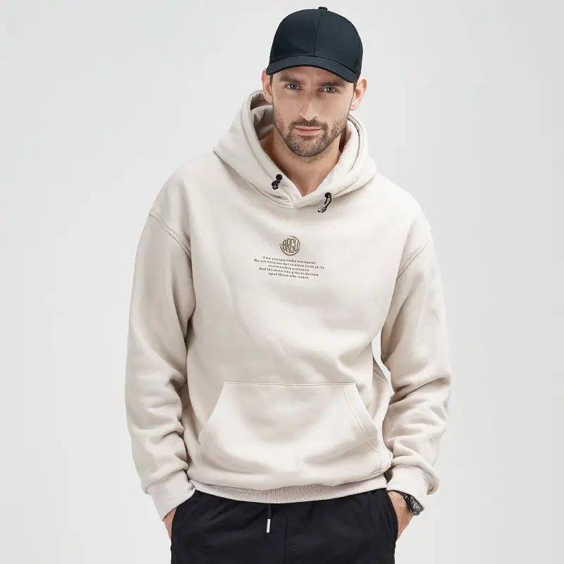 

SHiONFA Spring Men's loose Trend Casual Hooded Hoodie Kangaroo Pocket Print Pullovers Koren Style Sweatershirts 2022 NEW ARRIVED
