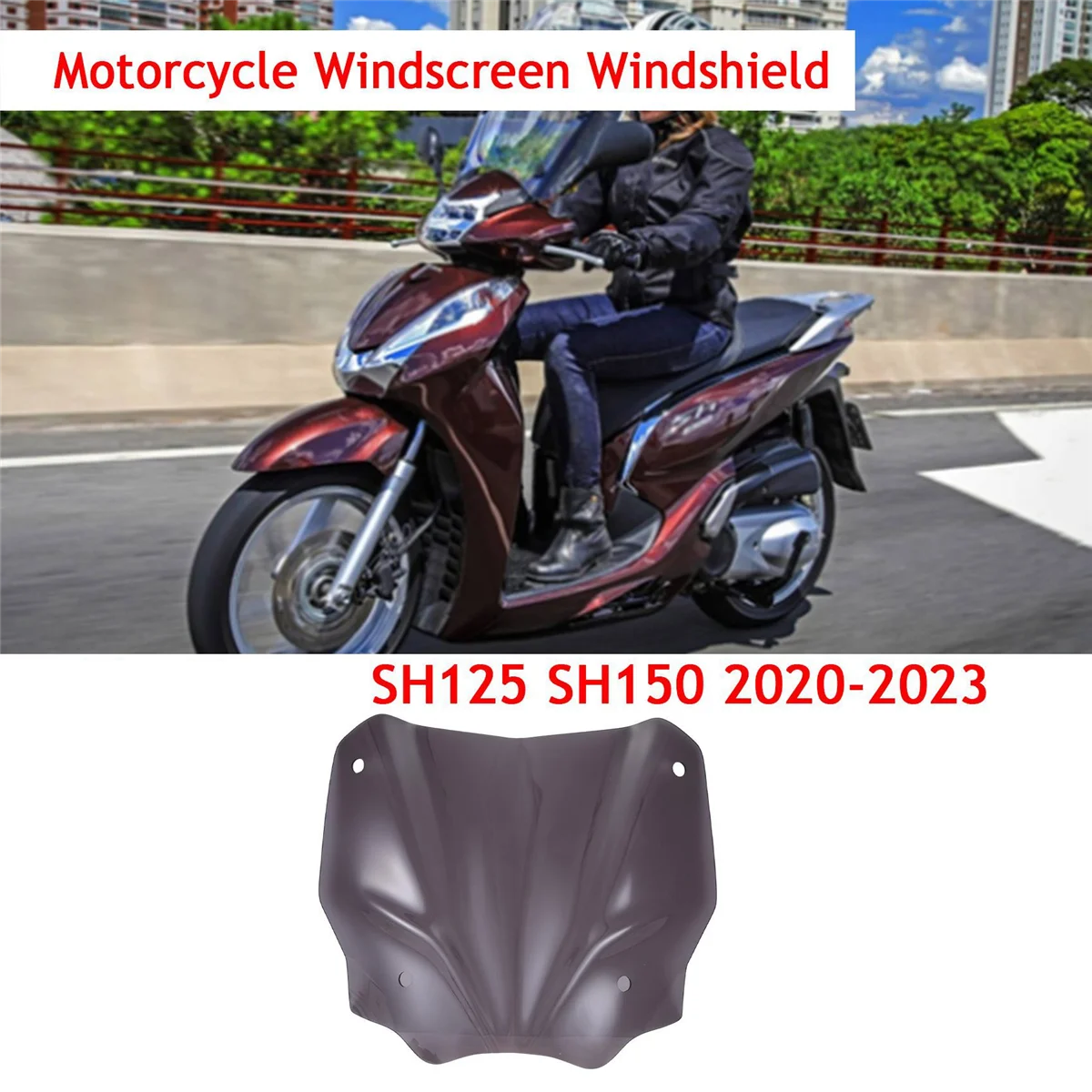 395 мм дымчатое лобовое стекло мотоцикла подходит для SH125 SH150 SH150I SH125I 2020-2023