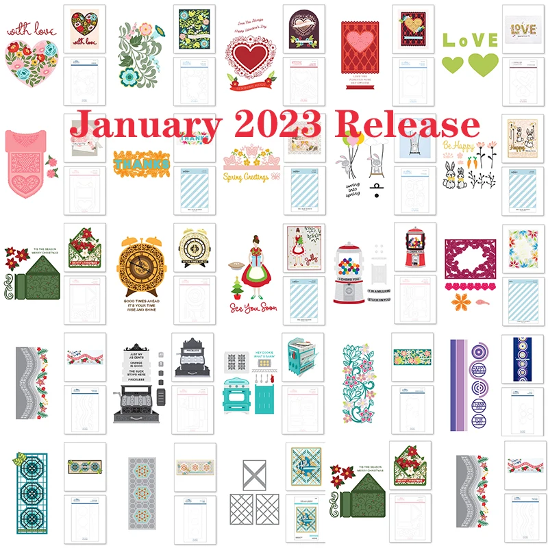 

Stylized Floral Kaleidoscope Slimline Love February 2023 Release Metal Cutting Dies For Scrapbooking Paper Craft Handmade Card