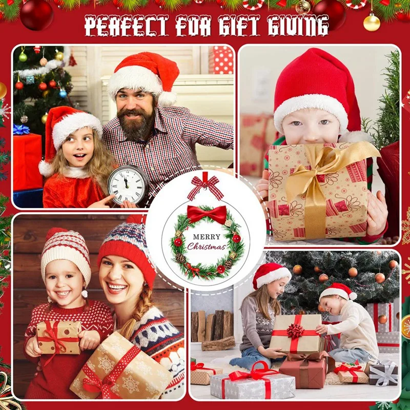 

48 Pieces Clear Acrylic Christmas Ornaments Round Acrylic Blanks Discs Keychain Ornament Vinyl DIY Round Blanks Hanging Durable