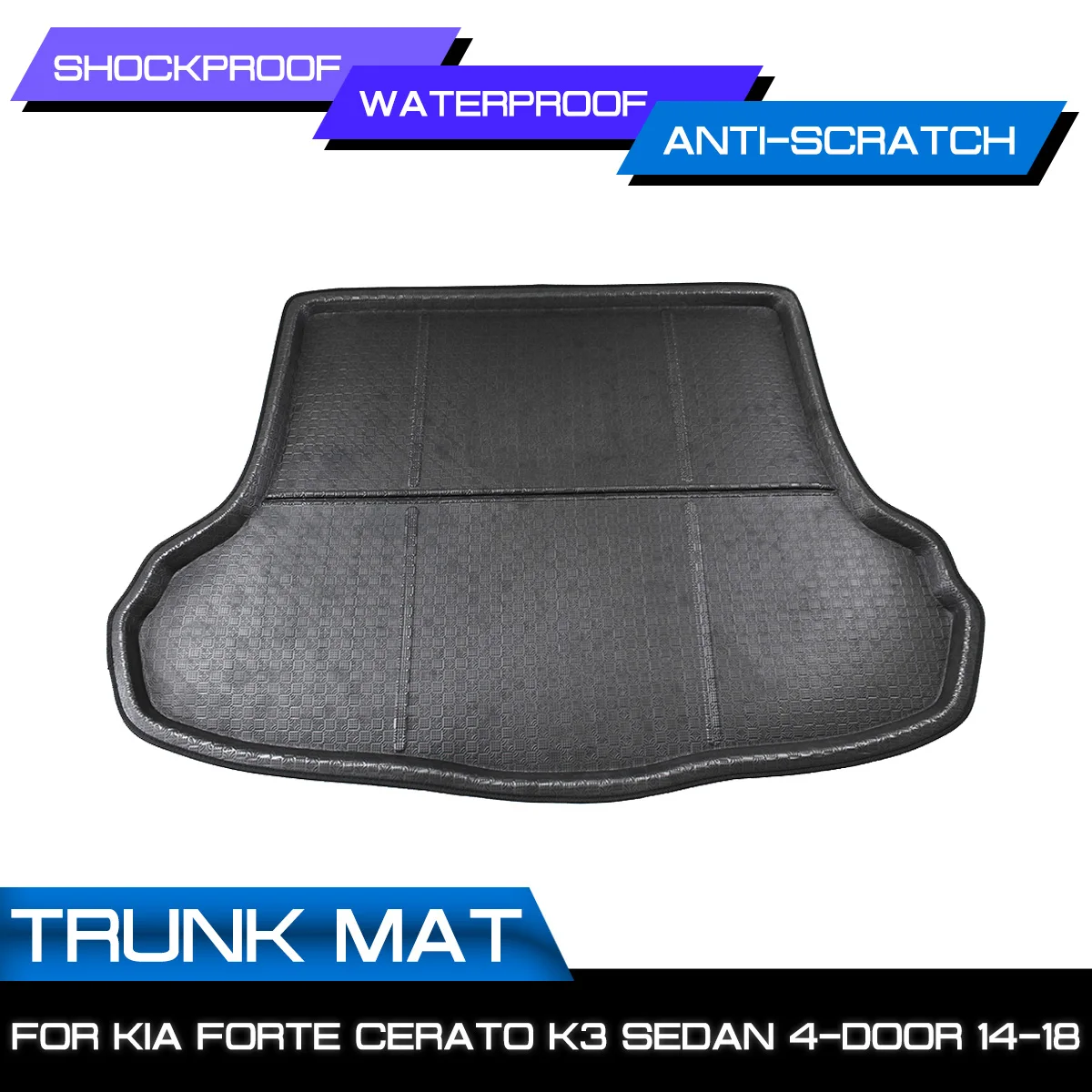 

Автомобильный напольный коврик, ковер для Kia Forte Cerato K3 Седан 4-дверный 2014-2018 задний багажник, противогрязевая крышка