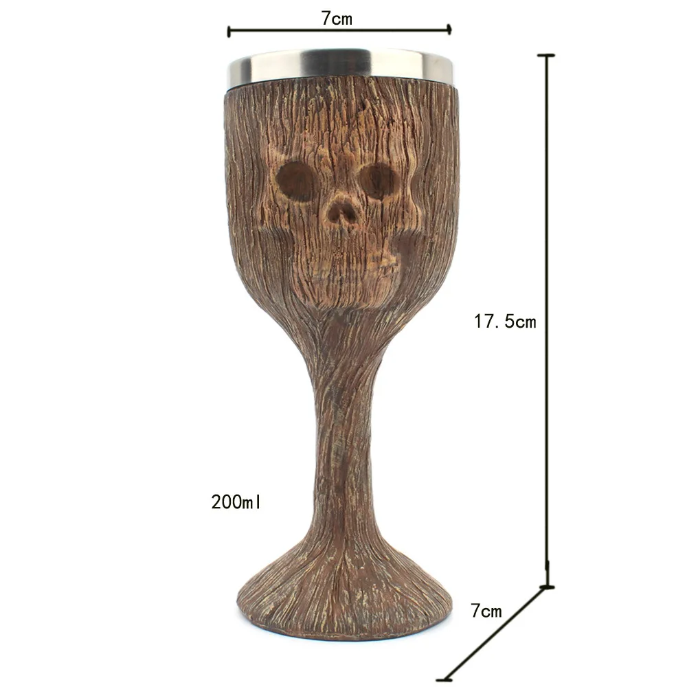 Новинка смоляный бокал для вина с черепом и костями внутренней чашей из