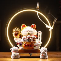 New Chinese Lighting Waving Paws Fortune Cat Home Living Room Decoration Creative Opening and Housewarming Gift