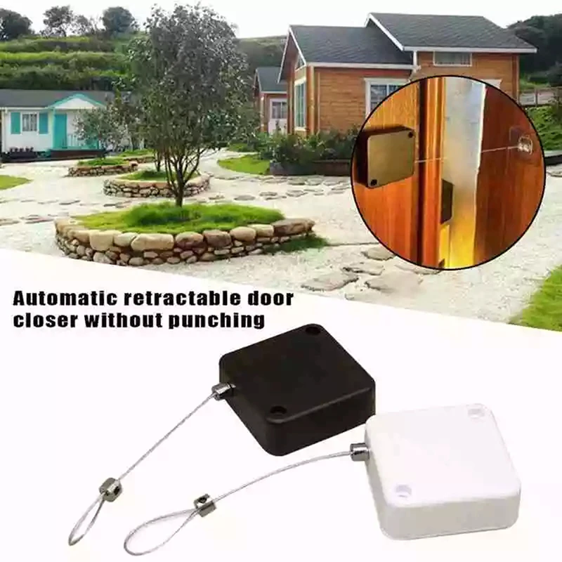 

1pc Door Closer Automatic Door Closer Punch-Free Automatic Drawstring Bracket