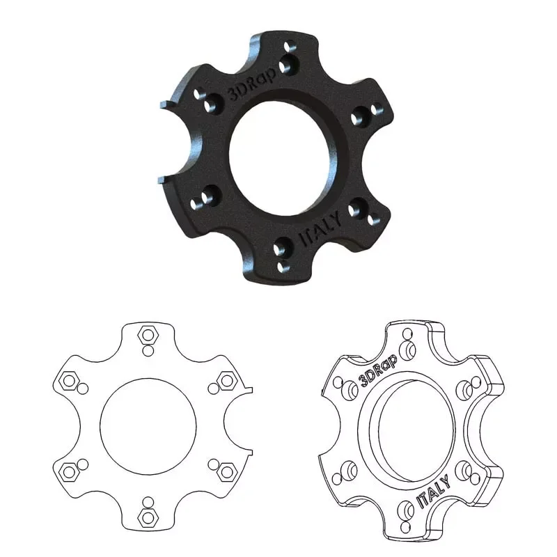 

Custom Wheel Adapter / Mozzo / Hub + Buttons [Thrustmaster T300 / TX] (PC, PS4, PS5, XBox) – 3DRap Sim Racing Equipment