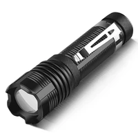 mini led flashlight xhp50 torch light lamp aa14500 telescopic zoom focus tactical flashlight outdoor waterproof penlight